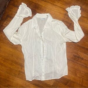 Canyon River Blues White Button down blouse size M
